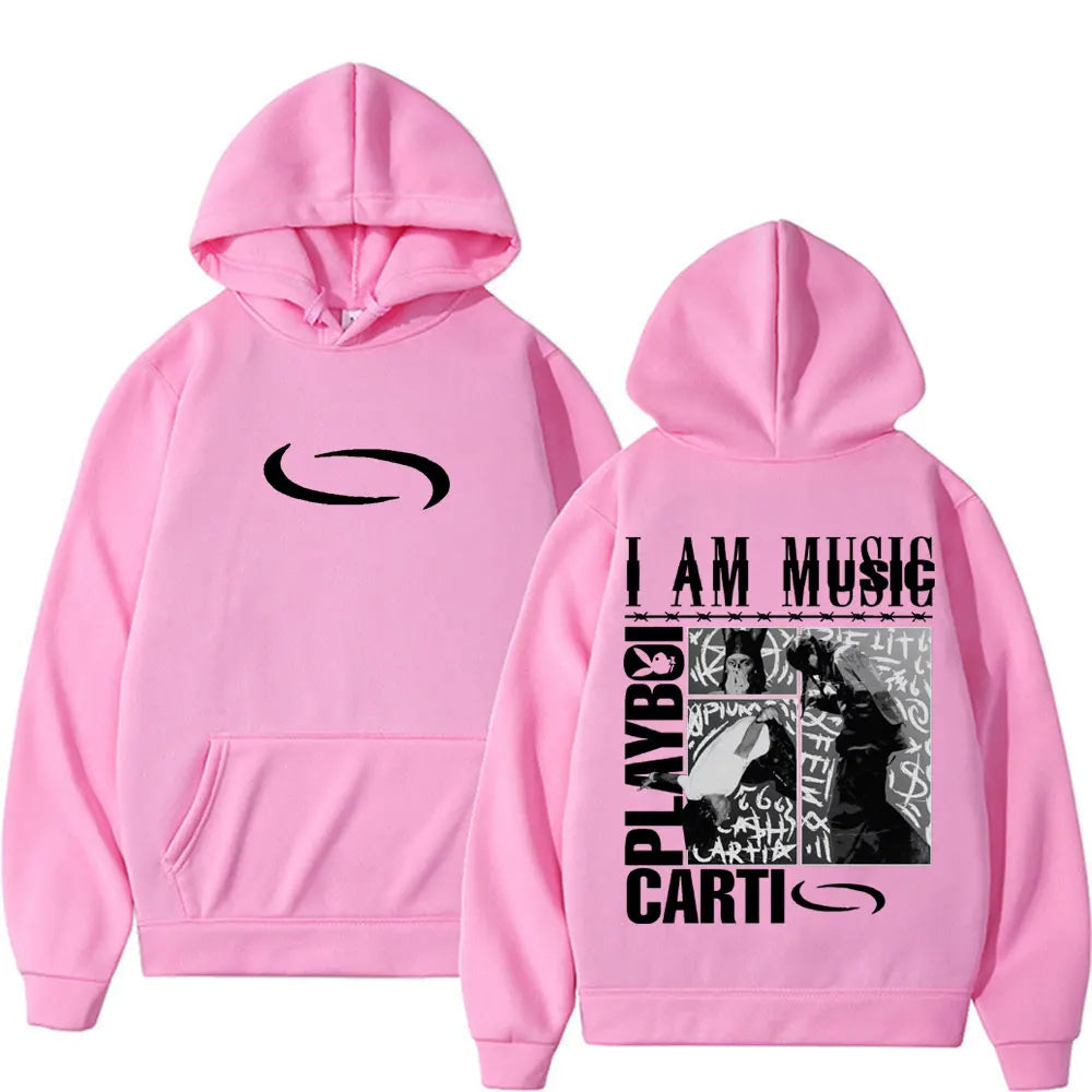 Playboi Carti I AM MUSIC Logo Hoodies Opium Ken Carson Narcissist Tour Antagonist Sweatshirt Men Vintage Hip Hop Street Pullover
