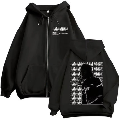 Rapper Playboi Carti I AM MUSIC Zipper Hoodies Opium Ken Carson Narcissist Zip Up Sweatshirt Men Women Hip Hop Pullovers Jackets