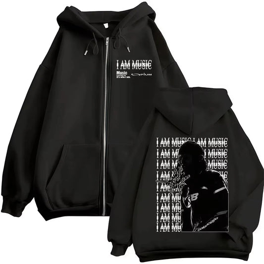 Rapper Playboi Carti I AM MUSIC Zipper Hoodies Opium Ken Carson Narcissist Zip Up Sweatshirt Men Women Hip Hop Pullovers Jackets