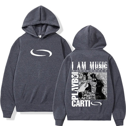 Playboi Carti I AM MUSIC Logo Hoodies Opium Ken Carson Narcissist Tour Antagonist Sweatshirt Men Vintage Hip Hop Street Pullover