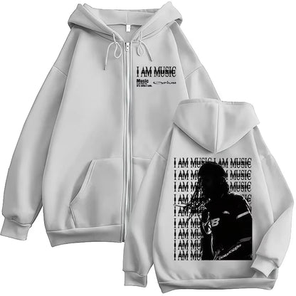 Rapper Playboi Carti I AM MUSIC Zipper Hoodies Opium Ken Carson Narcissist Zip Up Sweatshirt Men Women Hip Hop Pullovers Jackets
