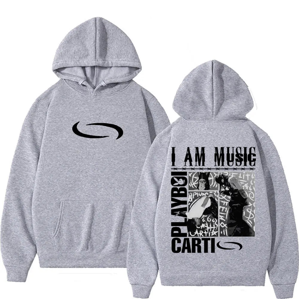 Playboi Carti I AM MUSIC Logo Hoodies Opium Ken Carson Narcissist Tour Antagonist Sweatshirt Men Vintage Hip Hop Street Pullover