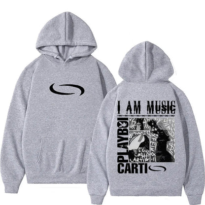 Playboi Carti I AM MUSIC Logo Hoodies Opium Ken Carson Narcissist Tour Antagonist Sweatshirt Men Vintage Hip Hop Street Pullover