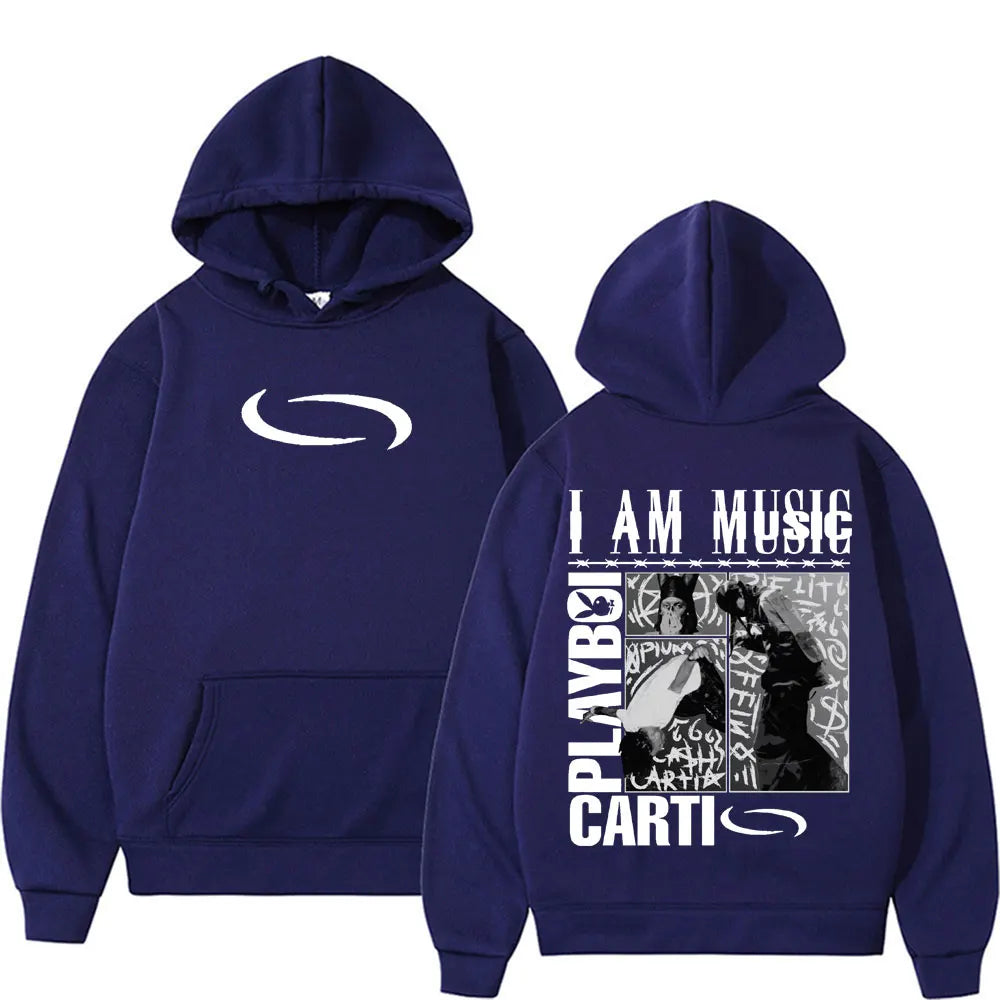 Playboi Carti I AM MUSIC Logo Hoodies Opium Ken Carson Narcissist Tour Antagonist Sweatshirt Men Vintage Hip Hop Street Pullover