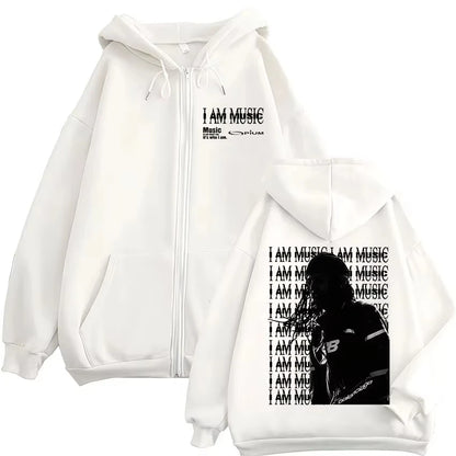 Rapper Playboi Carti I AM MUSIC Zipper Hoodies Opium Ken Carson Narcissist Zip Up Sweatshirt Men Women Hip Hop Pullovers Jackets